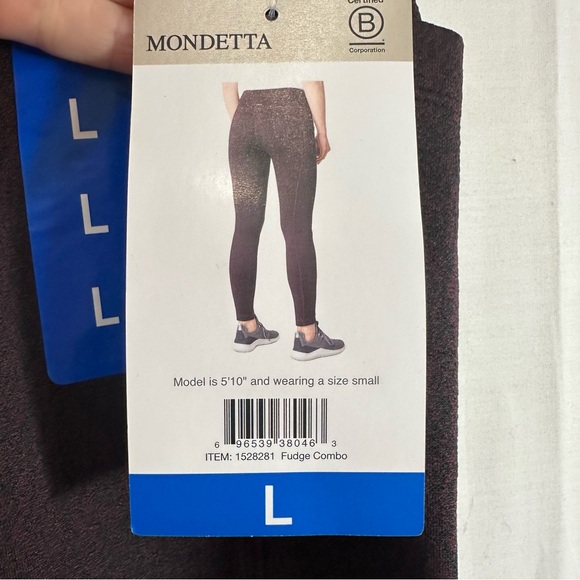 Mondetta Women’s Brushed Jacquard Activewear Leggings Purple Large - Picture 3 of 7